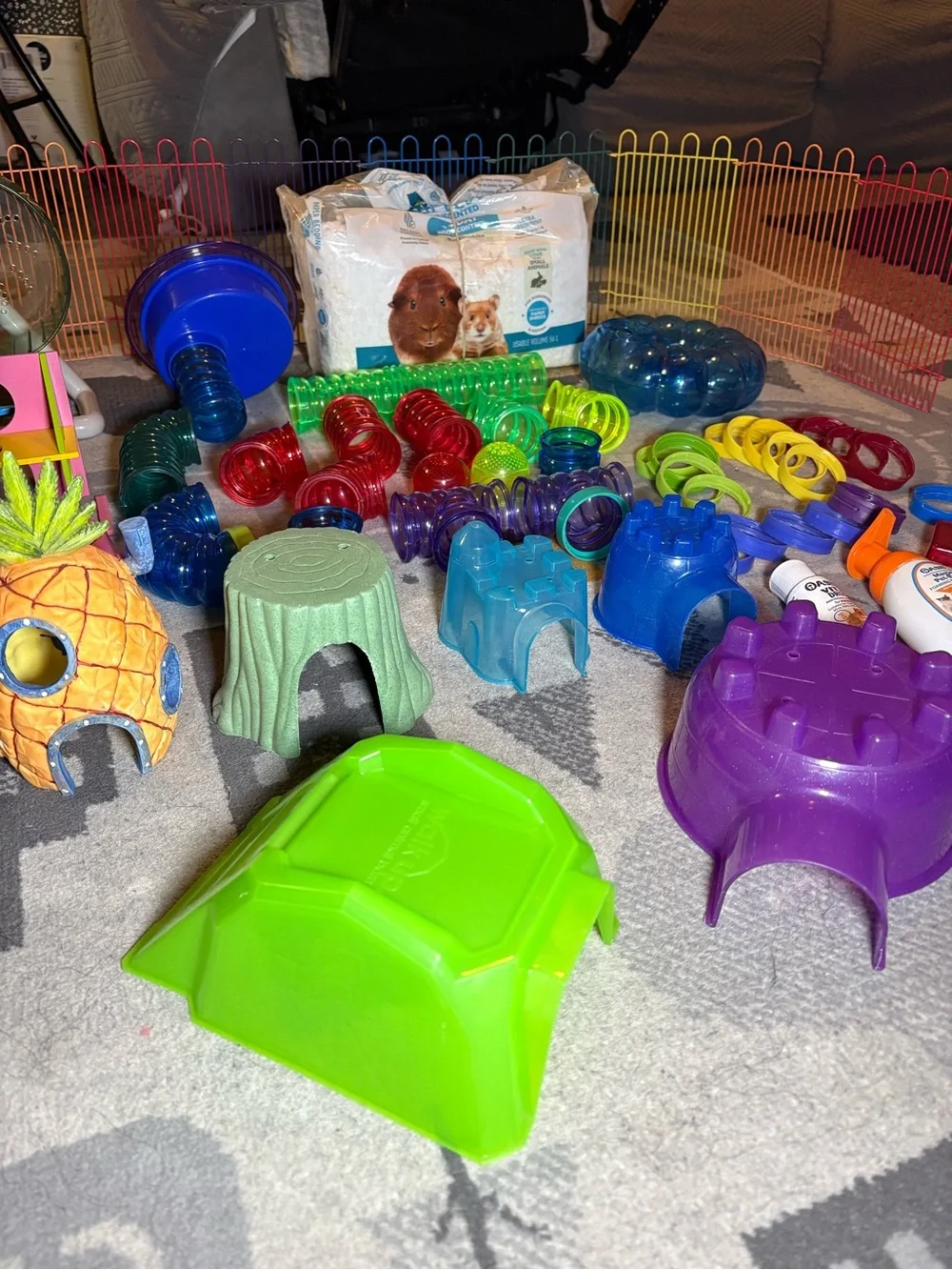 Assorted Small Pet Play Accessories and Hideout Bundle